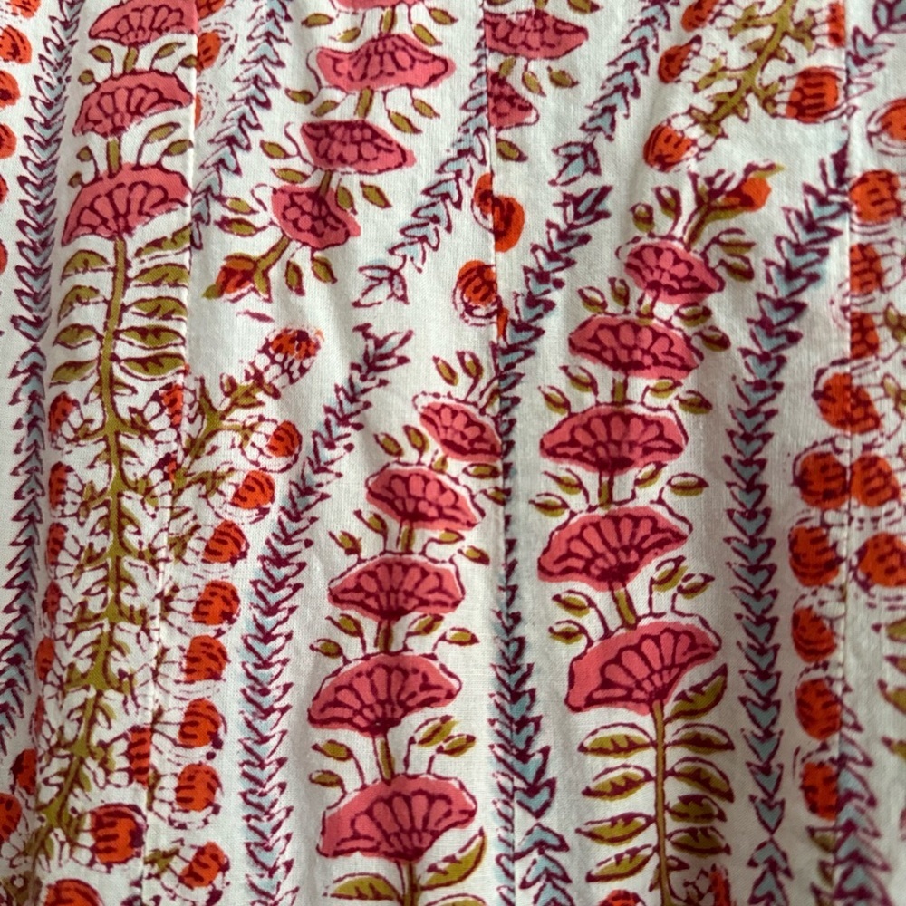 NWOT Anoukhi Hand-Blick Print 100% Cotton Boho Sleeveless Dress Size XS/S - Picture 5 of 7